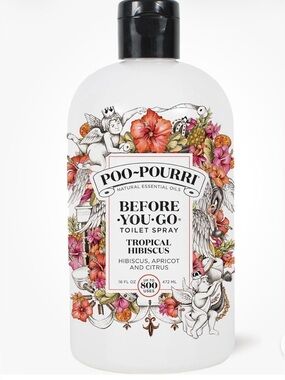 Poo-Pourri Before-You-Go Toilet Spray Refill, Tropical Hibiscus, 16 Fl Oz NEW